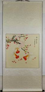 人物风景画手绘字画装饰画三尺四尺斗方工笔花鸟写意装裱轴镜芯GG