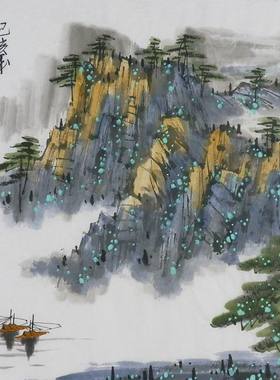 纯手绘字画书画客厅装饰画热销I092511周厚成三尺斗方国画山水画