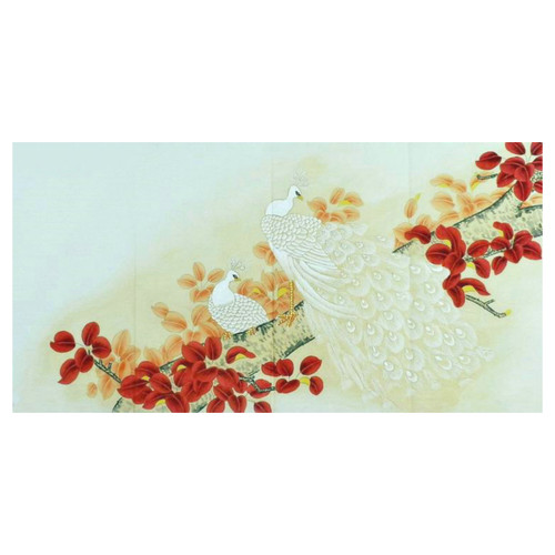 手绘国画工笔画孔雀中式装饰画