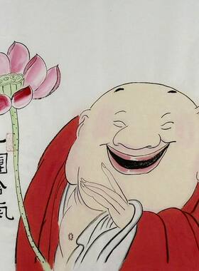 手绘国画客厅书房装饰画禅意人物