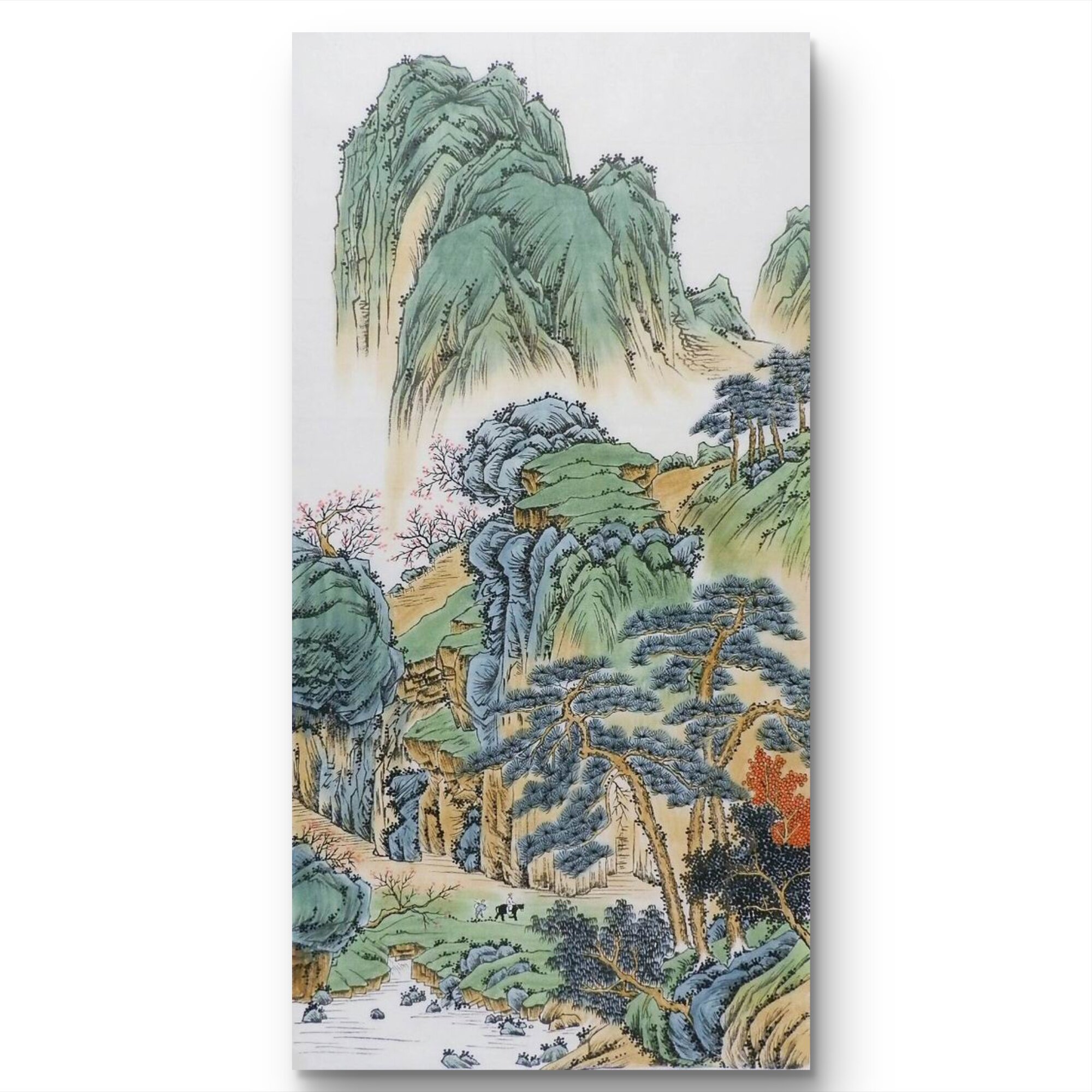 山水画国画中堂装饰画手绘字画中式客厅办公室玄关四尺无款136GG