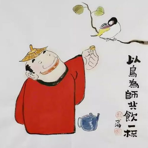 手绘书房拜师国画装饰画传道大厅