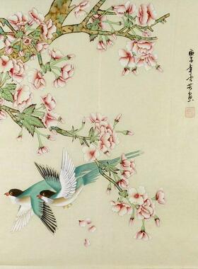 手绘工笔画花鸟装饰画国画四尺斗方客厅办公室中式大厅顾雪芳GG
