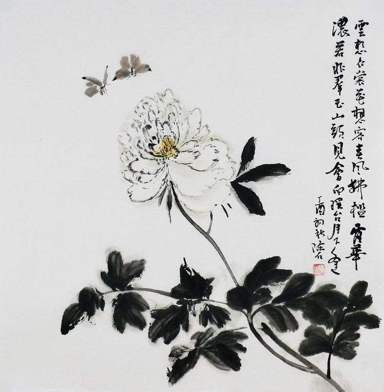 手绘中式客厅装饰画陈石四尺斗方国画花鸟紫藤荷花牡丹桃花凌霄GG