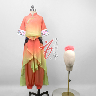 《采茶姑娘》古典舞演出服女飘逸渐变色画茶闲情抒舞蹈服装定制