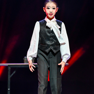 1931  中 国 舞 ( 独 舞 )表演服黑色马甲舞蹈服装