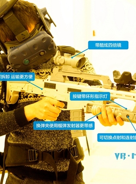 搭配HTC vive Pro Tracker专用体感枪Index力回馈长枪大空间