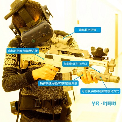 搭配HTC vive Pro Tracker专用体感枪Index力回馈长枪大空间