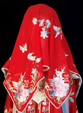 桃花序【花玉颜】盖头春夏汉服重工刺绣婚服