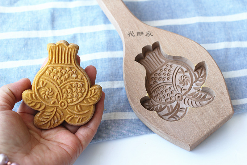 精品厨房创意模具木质馒头模饽饽卡子山药糕模绿豆糕印板南瓜饼模
