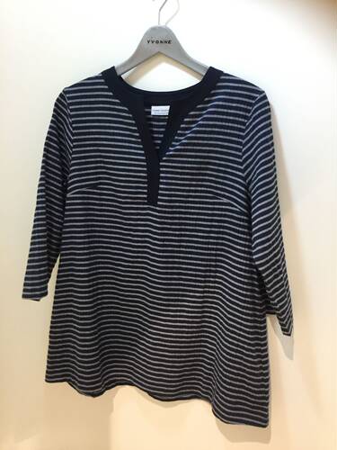 台湾以旺YVONNE 条纹布七分袖上衣 家居服 睡衣 现货 春秋女棉