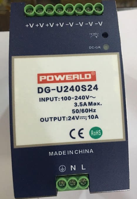 新星稳压开关电源DG-U240S24导轨24V10A 工业控制 带备份全新原装