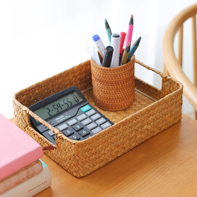 手艺创艺藤编收纳筐海草编织篮