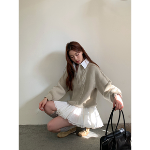 Halo Luu 白色蓬蓬裙女春夏新款花边半身裙温柔短款芭蕾蛋糕裙