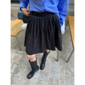 Halo 蓬蓬短裙高腰显瘦a字半身裙 Luu高级感黑色百褶裙女春夏新款