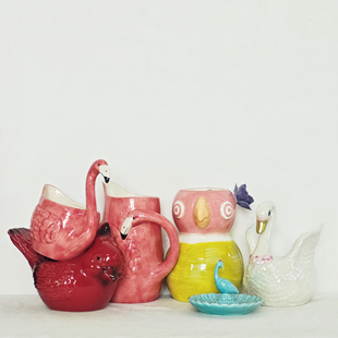 外贸孤品 动物 鸟系列花盆、花瓶、烛台、水壶 收纳 摆件