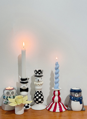 外贸孤品 动物系列烛台、摆件 陶瓷烛台