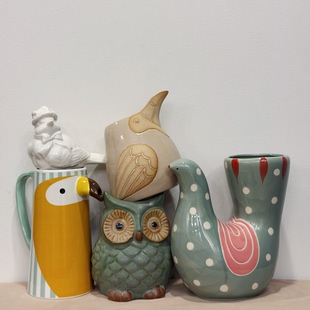 外贸孤品 动物 鸟系列花盆、花瓶、烛台、置物盘 收纳 摆件
