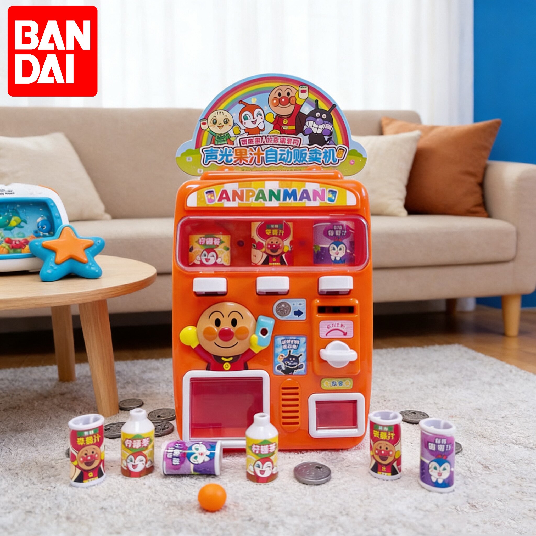 万代面包超人儿童饮料售卖机自动果汁贩卖机过家家玩具2-5岁礼物