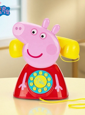 小猪佩奇正版儿童电话机座机男女孩1-3岁宝宝早教益智玩具礼物