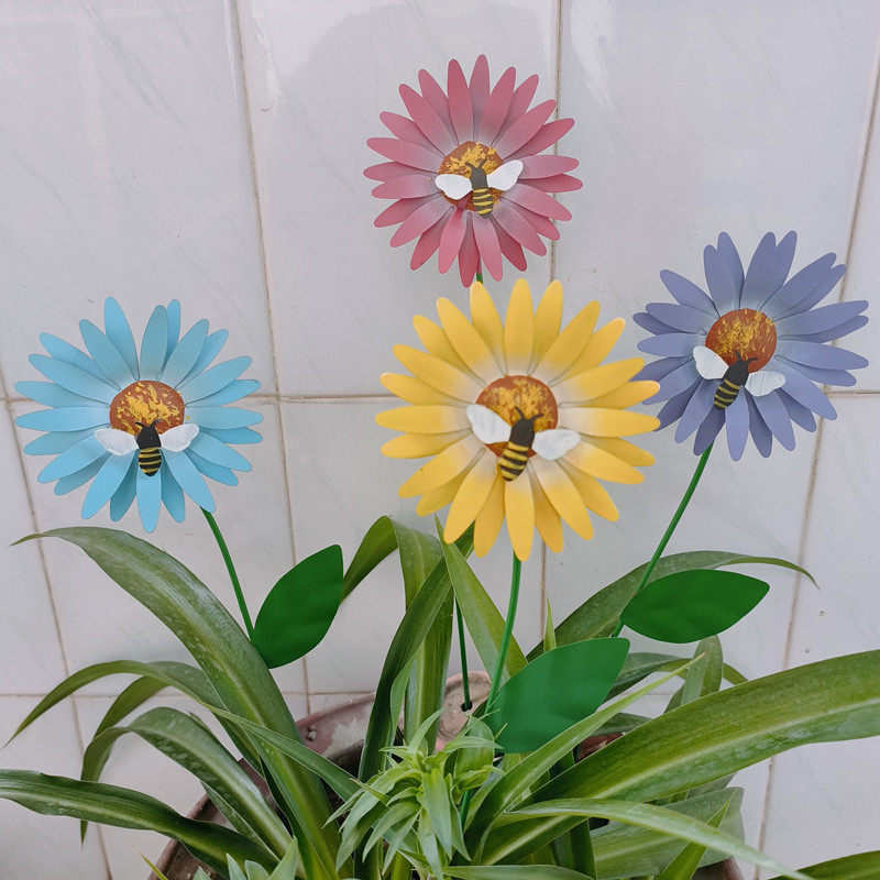 户外铁艺小花朵花插庭院造景花园插土摆件院子阳台花盆小插件布置,家居饰品,户外/庭院摆件,淘宝优惠券,粉丝福利购,淘宝优惠卷