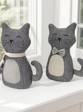 布艺卡通小猫细砂门档装饰摆件沙包可爱猫咪玩偶动物阻风防撞门阻