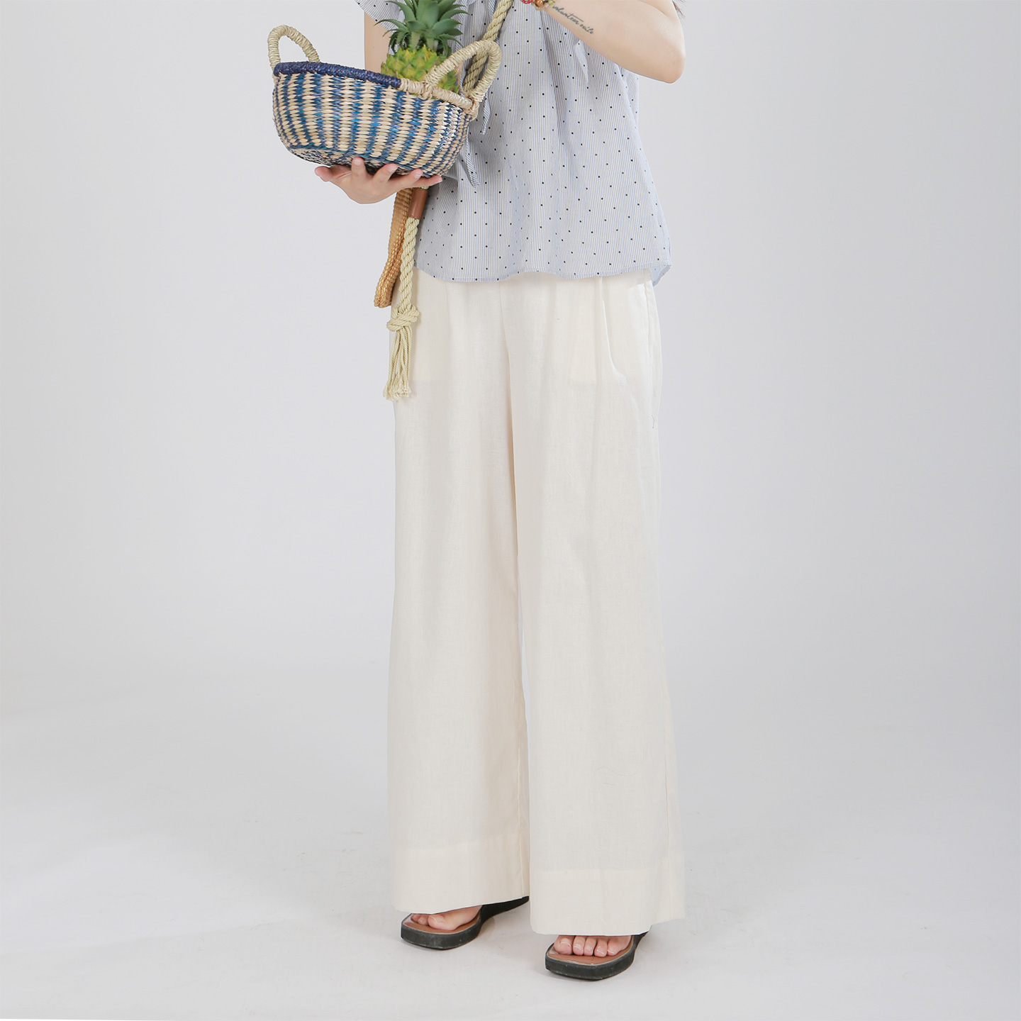 高腰通勤northage九分裤阔腿裤