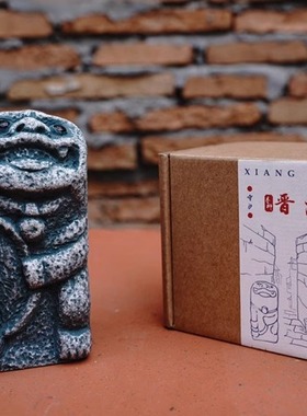 鲤物文创树脂吉祥瑞兽石敢当摆件