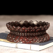 实木莲花座方形圆形底座佛像观音菩萨莲花座加高财神供奉台神像座