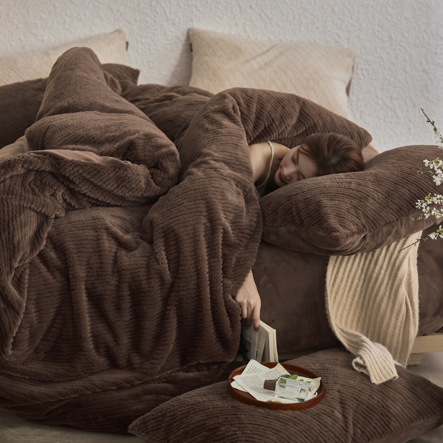 冬季A类加厚欧貂云绒四件套