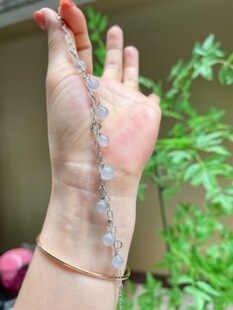 高冰珠子手链水润冰透灵动18K金镶嵌珠卡6+天然翡翠缅料A货