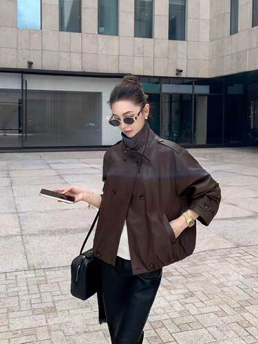 8.30+「跑单限购.不褪不换」复古机车领皮衣外套80112