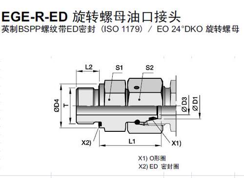 液压接头油口派克eo2直通卡套ege