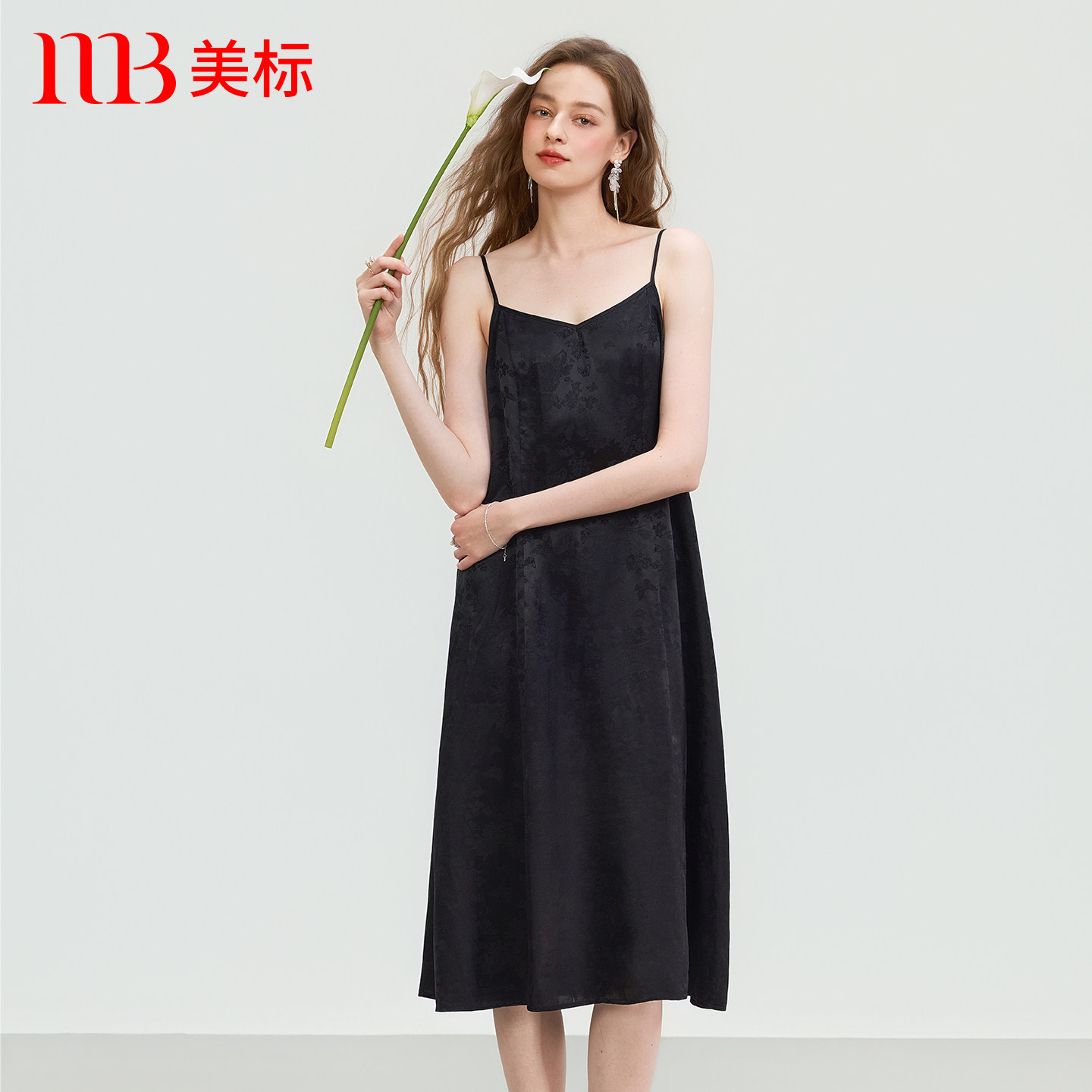 美标2026春夏新款丝绸吊带睡裙23姆米桑蚕丝提花性感长裙家居服女