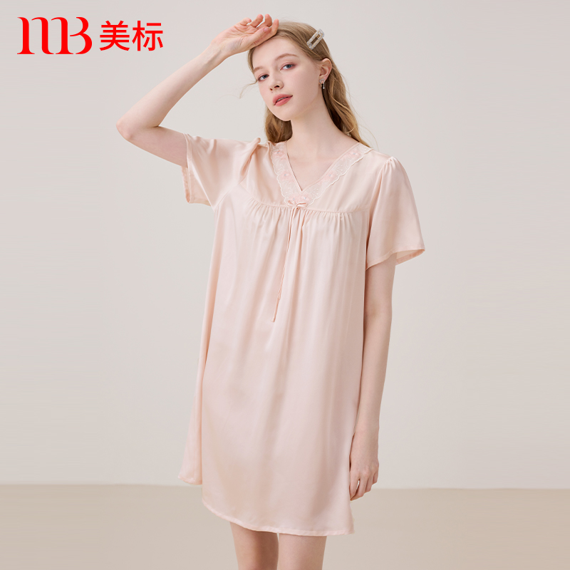 美标新款真丝睡裙女夏