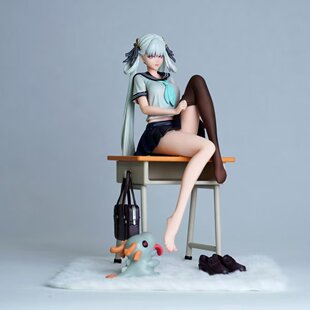 美少女校服今汐带课桌小龙书包可换脸 摆件模型礼物二次元手办