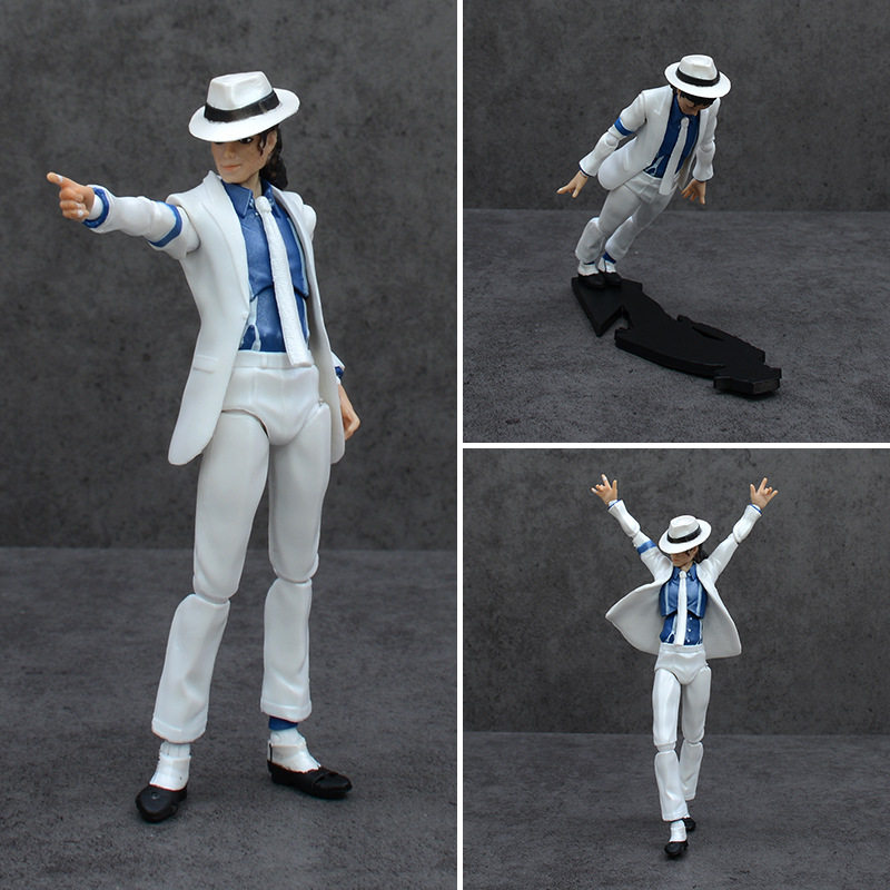 SHF迈克尔手办杰克逊MichaelJackson 犯罪高手服月球漫步可动摆件