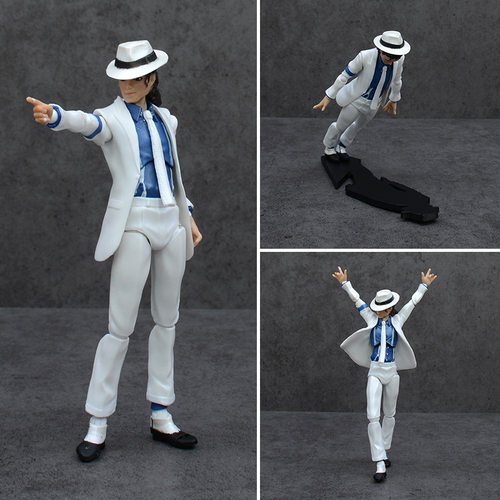 SHF迈克尔手办杰克逊MichaelJackson 犯罪高手服月球漫步可动摆件