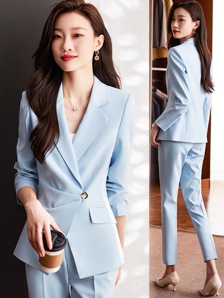 春秋西装套装女秋冬艺考播音员主持人职业正装西服外套职场工作服