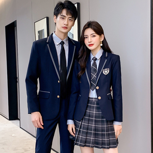 日系学院风西装套装男女款春秋JK学生制服职业气质幼师教师工作服