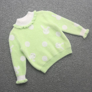 [ab]兰米特卖秋冬新款童装女童中大童樽领针织衫毛衣外套时尚洋气