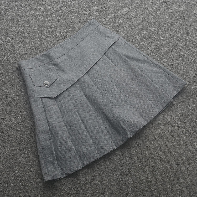[五]兰米特卖秋冬新款毛呢半身裙女高腰百褶裙显瘦学院风a字短裙