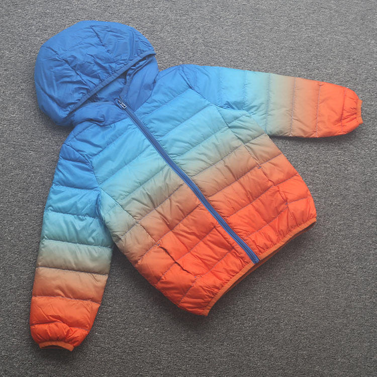 [皇]兰米特卖男童轻薄羽绒服连帽中大童宝宝秋冬外套白鸭绒保暖