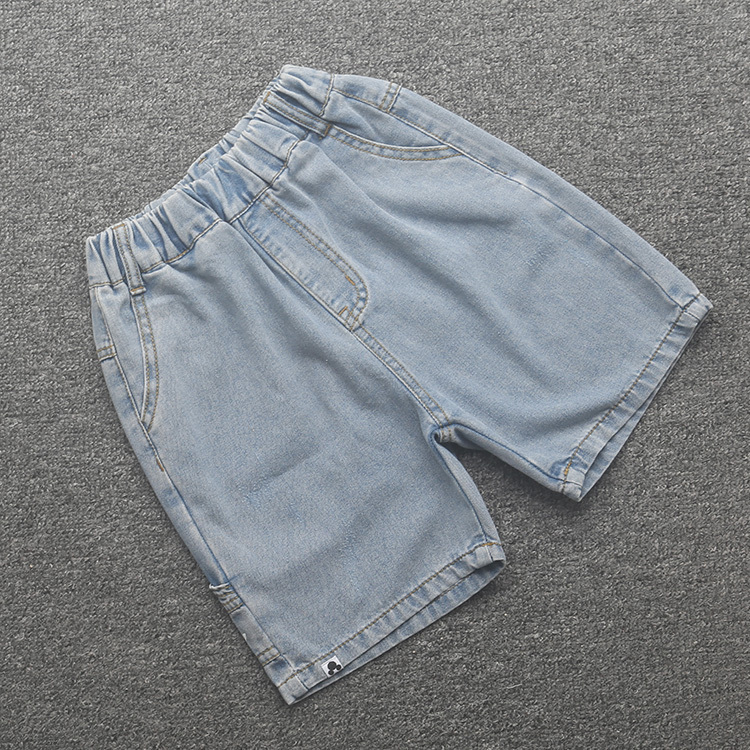 [迪]兰米夏季新款童装儿童男童中大童牛仔短裤韩版宝宝裤五分裤