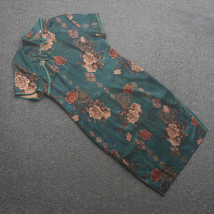 [旗萝]兰米特卖夏季新款女装中年复古民国风旗袍妈妈款中老年大码