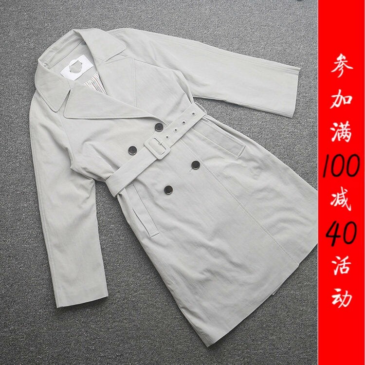 [五]兰米特卖正品新款秋装长款风衣长袖双排扣宽松配腰带潮女外套