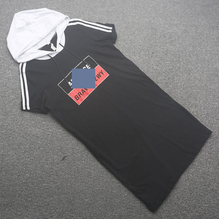 [G]兰米特卖夏季新款韩版修身连帽纯棉休闲运动中长款连衣裙潮