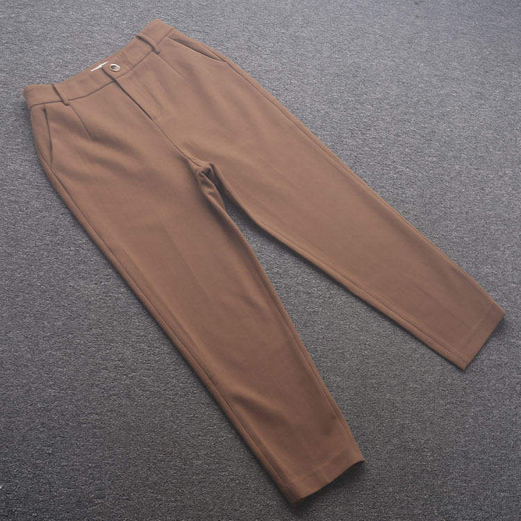 新[芊]兰米春秋新款女装休闲裤高腰通勤OL小个子显瘦西裤烟管裤