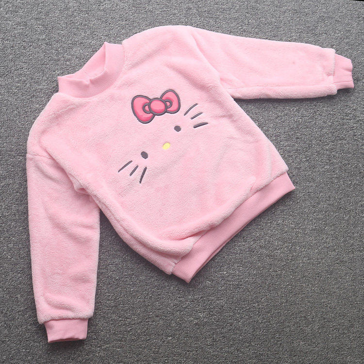 [凯]兰米特卖童装新款冬儿童加绒加厚上衣女童高领套头卫衣中大童