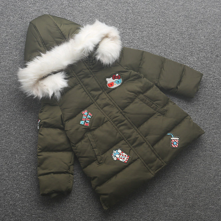 [凯]兰米特卖秋冬新款童装女童中大童中长款连帽羽绒服外套保暖